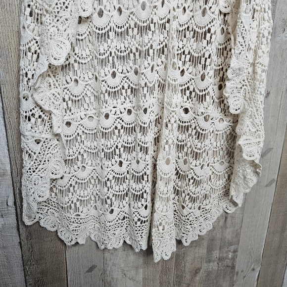 Blu Pepper Crochet High-low Cream Maxi Skirt Size Large Beachy Summer - Picture 3 of 10